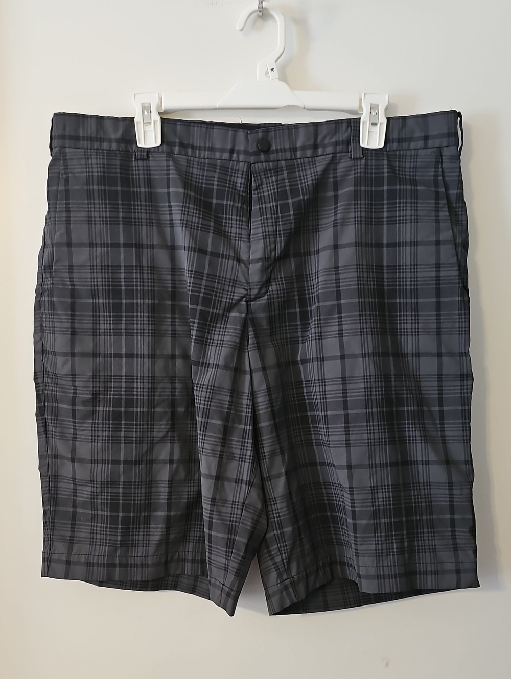 Nike Golf Shorts Plaid Gray Size 38